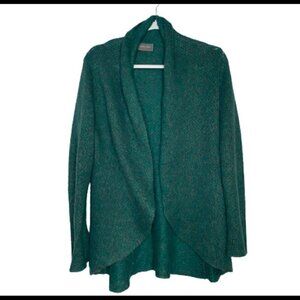 Wooden Ships Green Mohair Blend Open Front Sweater Cardigan